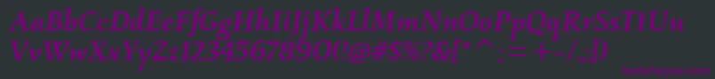 KallosmditcTtMediumitalic Font – Purple Fonts on Black Background