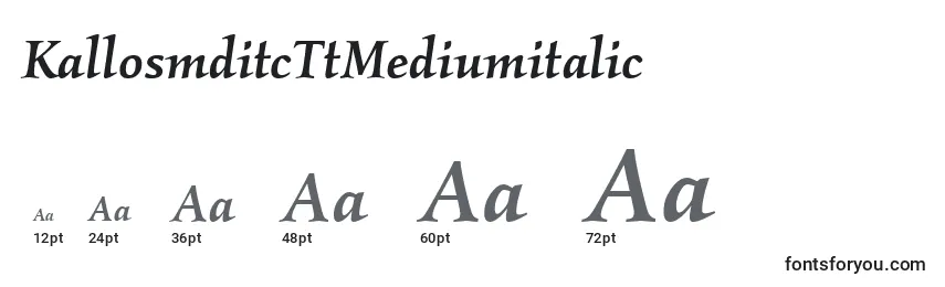 Größen der Schriftart KallosmditcTtMediumitalic