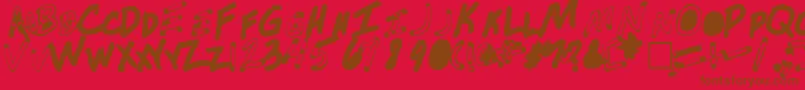 Notsoskimpus Font – Brown Fonts on Red Background