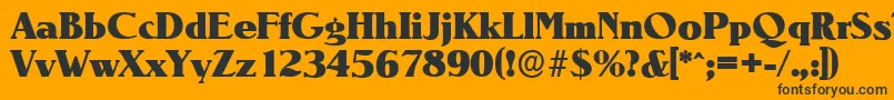 Fonte NevadaserialHeavyRegular – fontes pretas em um fundo laranja