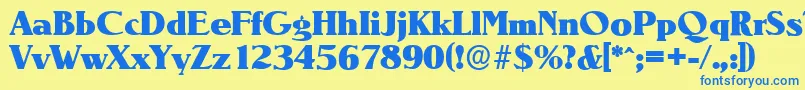 NevadaserialHeavyRegular Font – Blue Fonts on Yellow Background