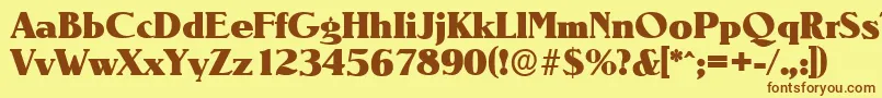 NevadaserialHeavyRegular Font – Brown Fonts on Yellow Background