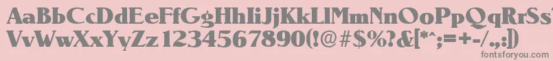 フォントNevadaserialHeavyRegular – ピンクの背景に灰色の文字