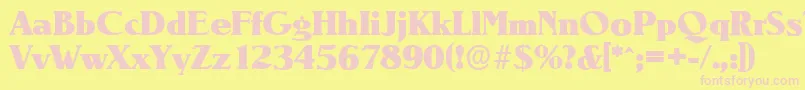 NevadaserialHeavyRegular Font – Pink Fonts on Yellow Background