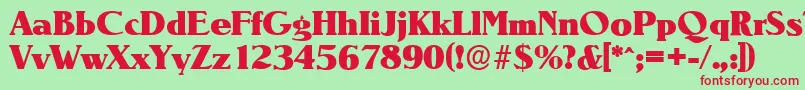 NevadaserialHeavyRegular Font – Red Fonts on Green Background