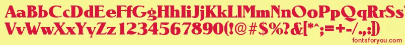 NevadaserialHeavyRegular Font – Red Fonts on Yellow Background