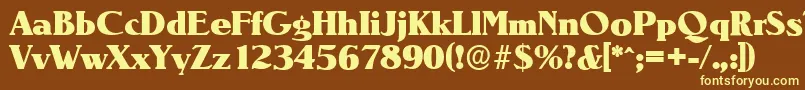 NevadaserialHeavyRegular Font – Yellow Fonts on Brown Background