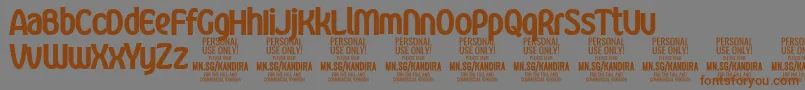 KandiraBlaPersonalUse Font – Brown Fonts on Gray Background