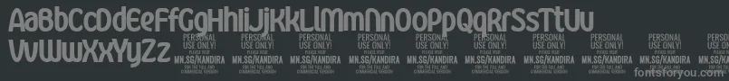 Шрифт KandiraBlaPersonalUse – серые шрифты на чёрном фоне
