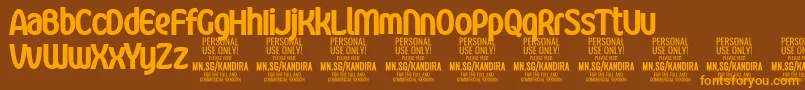 KandiraBlaPersonalUse Font – Orange Fonts on Brown Background