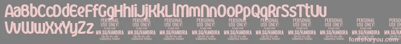 Czcionka KandiraBlaPersonalUse – różowe czcionki na szarym tle