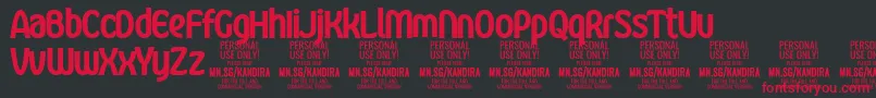 KandiraBlaPersonalUse Font – Red Fonts on Black Background