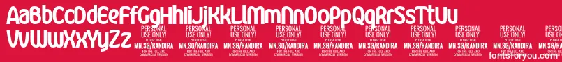 KandiraBlaPersonalUse Font – White Fonts on Red Background