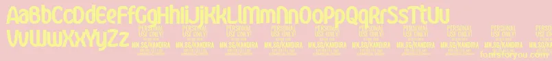 KandiraBlaPersonalUse Font – Yellow Fonts on Pink Background