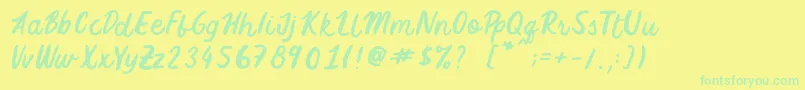 Lisätietoja FiveFoxes-fontista FiveFoxes-fontti – vihreät fontit keltaisella taustalla