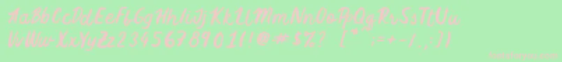 Czcionka FiveFoxes – różowe czcionki na zielonym tle