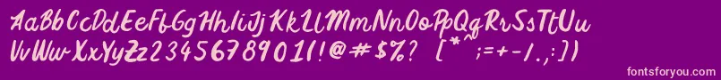 FiveFoxes Font – Pink Fonts on Purple Background