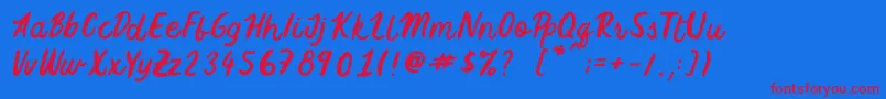 fuente FiveFoxes – Fuentes Rojas Sobre Fondo Azul