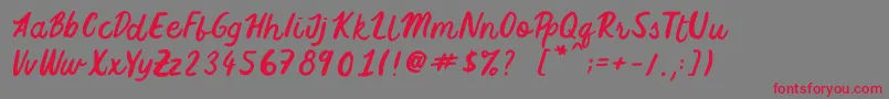 FiveFoxes Font – Red Fonts on Gray Background