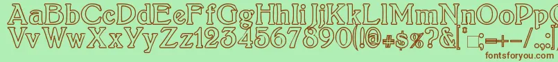 Boltonoutline Font – Brown Fonts on Green Background