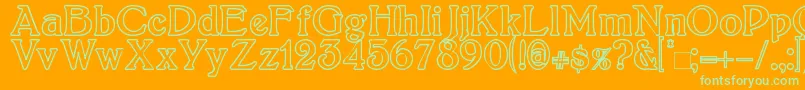 Boltonoutline Font – Green Fonts on Orange Background