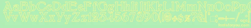 Boltonoutline Font – Yellow Fonts on Green Background