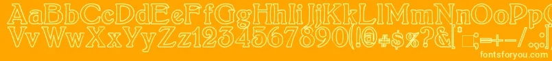 Boltonoutline Font – Yellow Fonts on Orange Background