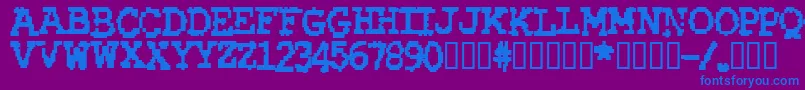 RubberBiscuitBold Font – Blue Fonts on Purple Background