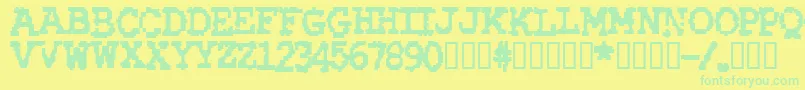 RubberBiscuitBold Font – Green Fonts on Yellow Background