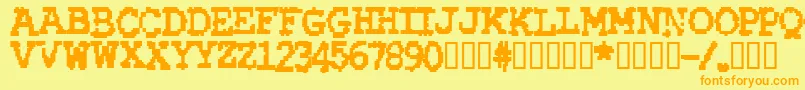 RubberBiscuitBold Font – Orange Fonts on Yellow Background