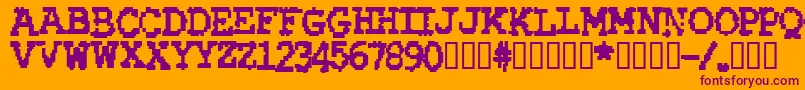 RubberBiscuitBold-Schriftart – Violette Schriften auf orangefarbenem Hintergrund