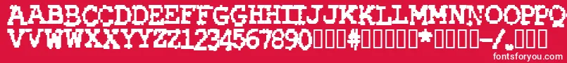 RubberBiscuitBold-Schriftart – Weiße Schriften auf rotem Hintergrund
