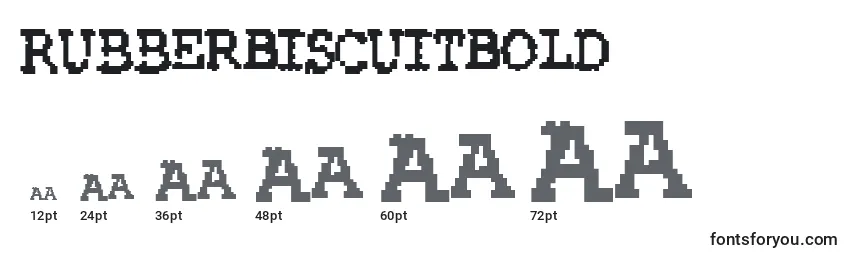 RubberBiscuitBold-fontin koot