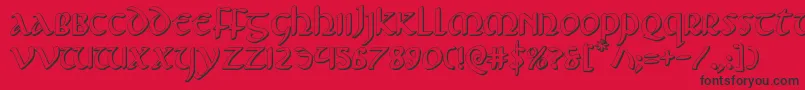 Foucault3D Font – Black Fonts on Red Background