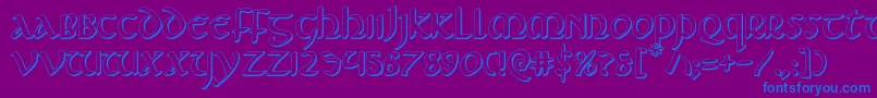 Foucault3D Font – Blue Fonts on Purple Background