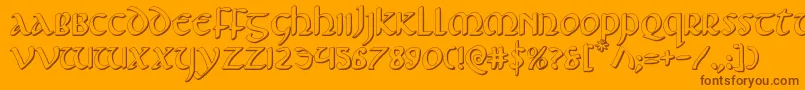 Foucault3D Font – Brown Fonts on Orange Background