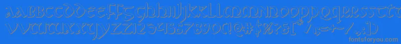 Foucault3D-Schriftart – Graue Schriften auf blauem Hintergrund