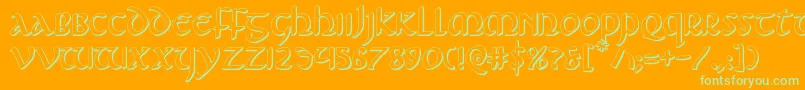 Foucault3D Font – Green Fonts on Orange Background