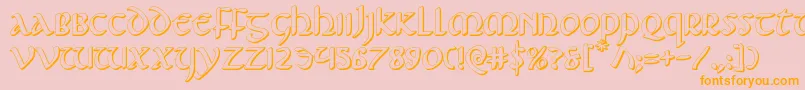 Foucault3D Font – Orange Fonts on Pink Background