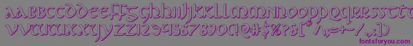 Foucault3D-Schriftart – Violette Schriften auf grauem Hintergrund