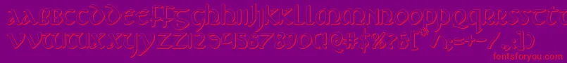 Foucault3D Font – Red Fonts on Purple Background