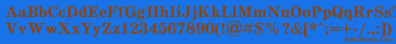Schdlbd Font – Brown Fonts on Blue Background