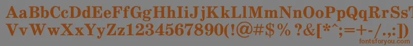 フォントSchdlbd – 茶色の文字が灰色の背景にあります。