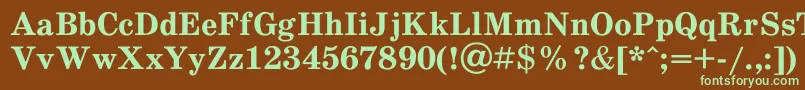 Schdlbd-fontti – vihreät fontit ruskealla taustalla