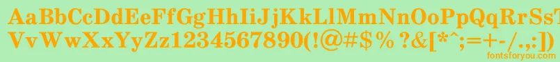 Schdlbd-fontti – oranssit fontit vihreällä taustalla