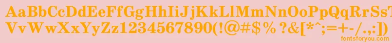 フォントSchdlbd – オレンジの文字がピンクの背景にあります。
