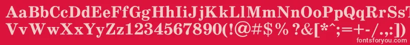 Schdlbd-Schriftart – Rosa Schriften auf rotem Hintergrund