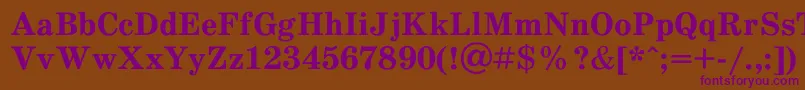 Schdlbd-fontti – violetit fontit ruskealla taustalla