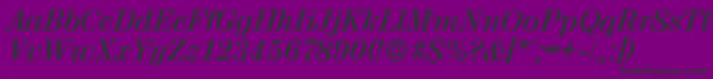 Шрифт ValenciaserialBolditalic – чёрные шрифты на фиолетовом фоне