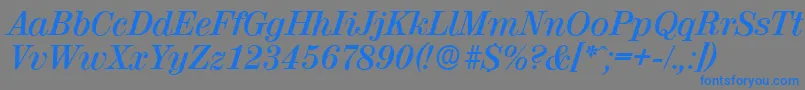 フォントValenciaserialBolditalic – 灰色の背景に青い文字